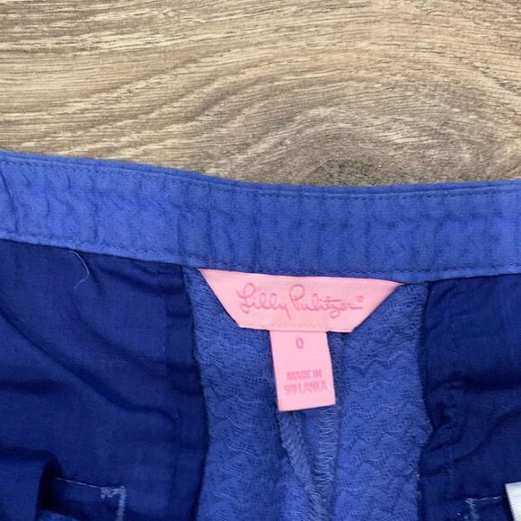 Lilly Pulitzer Adie Waffle Texture Solid Iris Blue Shorts Size 0 - Picture 4 of 5